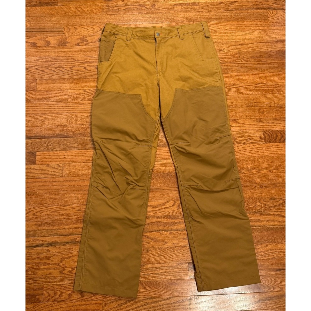 Carhartt Upland Field Pants Mens 40x34 Brown Double Knee Brush Guard Canvas Duck